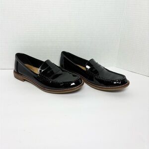 Sperry Top-Sider Women’s Seaport Black Patent Leather Penny Loafers Slip On Sz 6